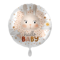Folienballon Baby Girl &ndash; hallo Baby Hase