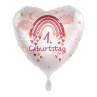 Folienballon Kindergeburtstag Girl &ndash; Herz &...