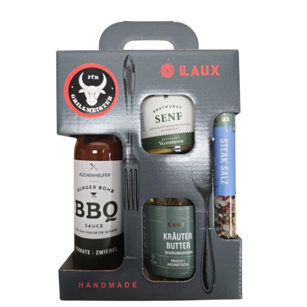 LAUX Geschenkset &bdquo;F&uuml;r Grillmeister&ldquo; &ndash; Das perfekte BBQ-Geschenk