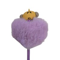 Diddl Kugelschreiber mit Pl&uuml;sch-Pompon &ndash; Rosa...