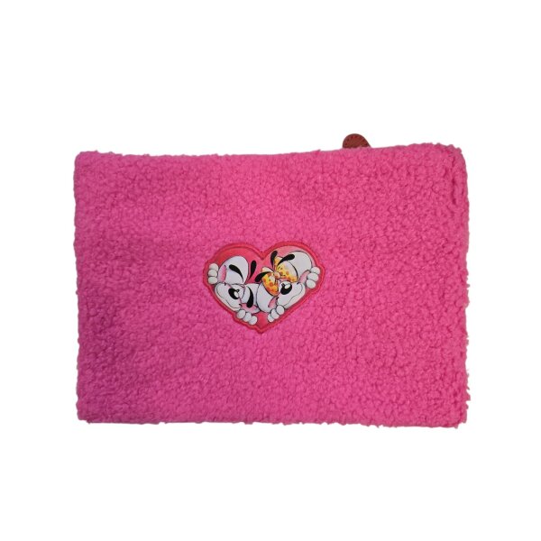 Diddl Pl&uuml;sch-Etui XL &bdquo;Diddle is Back!&ldquo; &ndash; Rosa Dokumenten- und Universaltasche