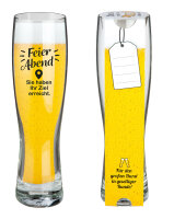 GILDE Weizenbierglas „Feierabend – Sie haben Ihr Ziel erreicht“ 500 ml