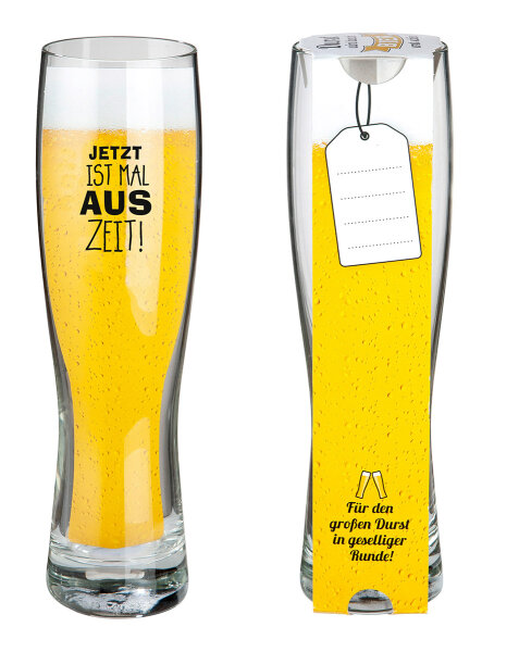 GILDE Weizenbierglas „Jetzt ist mal Auszeit!“ 500 ml
