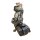 Dekofigur Bulldogge auf Motorrad 35 cm antikgold