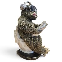 Dekofigur Affe auf Toilette mit Zeitung 29 cm