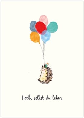 Hoch sollst du leben (Igel mit Luftballons)
