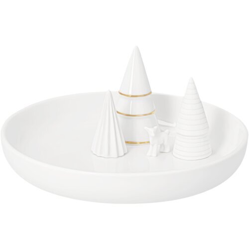 räder Porzellanschale Wald, Ø 15 cm – Weiß/Gold