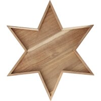 Räder Design Schalen Sterne 7er-Set – Porzellan-Schalen mit Akazienholz-Tablett, 40 cm