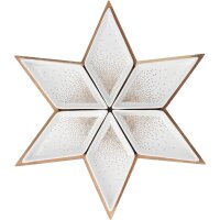 Räder Design Schalen Sterne 7er-Set – Porzellan-Schalen mit Akazienholz-Tablett, 40 cm
