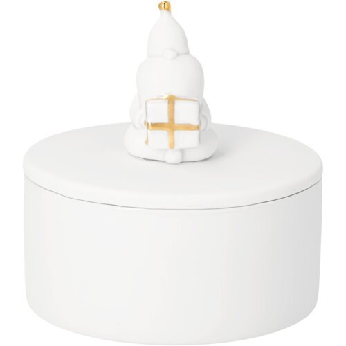 Räder Design Dose Santas Feinschliff – Porzellandose mit Weihnachtsmann, Weiß-Gold, 8,7 cm