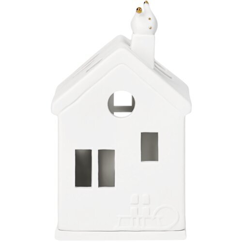 räder Santa Lichthaus „Santas Füßchen“ 7 × 7 × 13 cm – Weiß/Gold