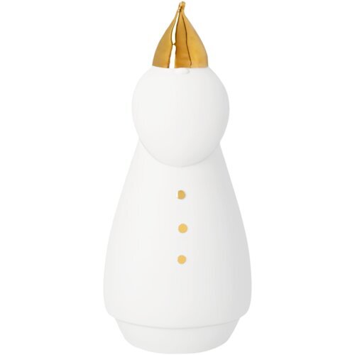 räder LED-Figur Santa im Mantel, 16,5 cm – Weiß/Gold, Porzellan