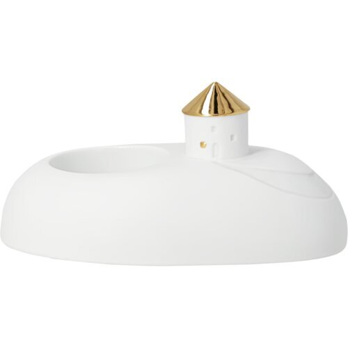 räder Teelichthalter Häuser Weiß / Gold 14,7 cm