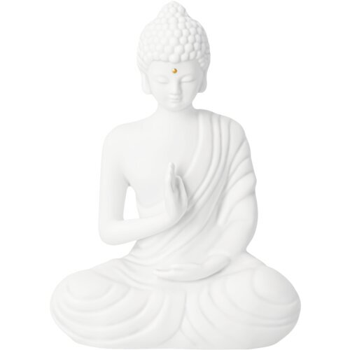 räder Zen Spirit Buddha sitzend Klein, 15 cm – Weiß/Gold