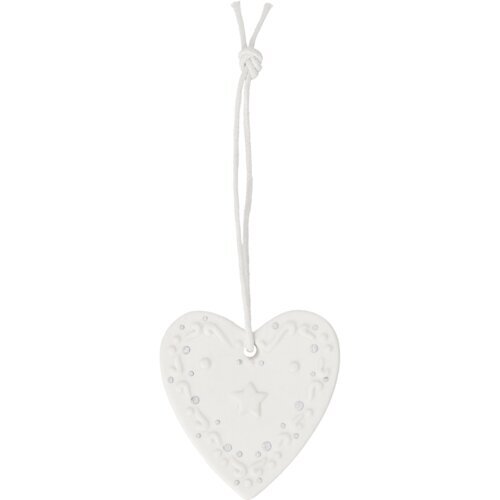 Räder Design Anhänger Lebkuchen-Stern – Porzellananhänger Weiß-Silber, 5,3 cm