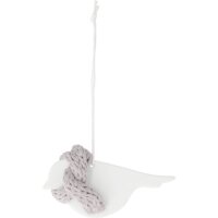 Räder Design Winterwaldtiere Rotkehlchen – Porzellananhänger mit Strickschal, 7,5 cm