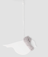 Räder Design Winterwaldtiere Rotkehlchen – Porzellananhänger mit Strickschal, 7,5 cm