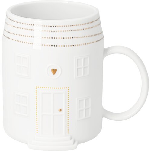 räder Tasse „Haus-Herz“ Weiß / Gold 350 ml