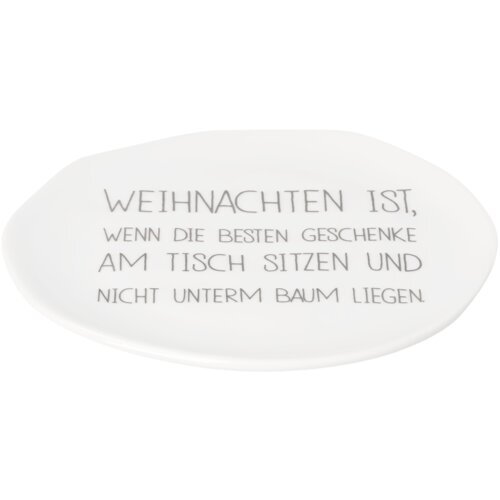 räder Kleiner Teller „Weihnachten ist, wenn die besten Geschenke am Tisch sitzen“ 14 cm