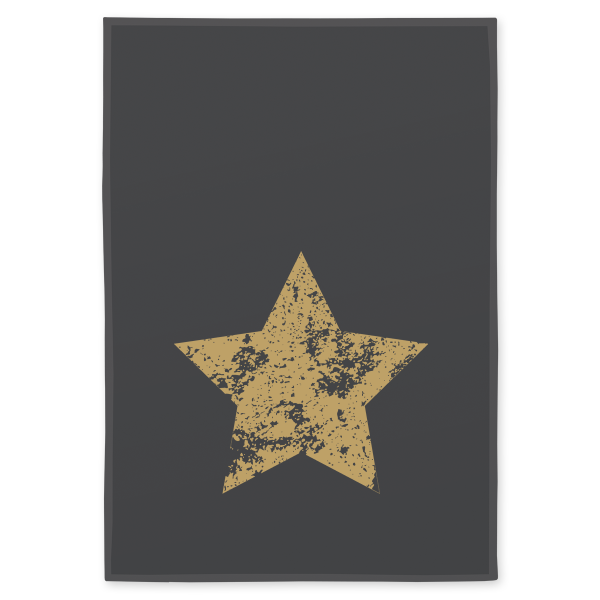 17;30 Geschirrtuch Goldener Stern Grau
