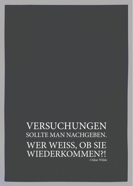 17;30 Geschirrtuch Versuchungen sollte man nachgeben 50 × 70 cm Grau