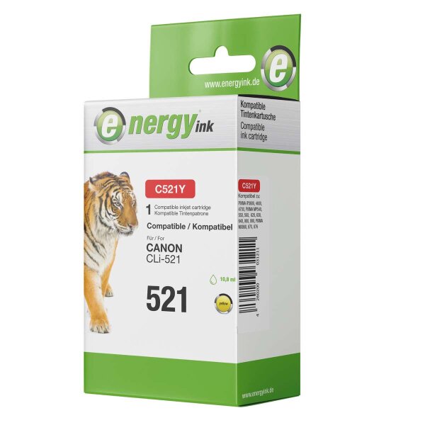energy ink Tintenpatrone C521Y ersetzt Canon CLI-521Y yellow Nr. 521 Y