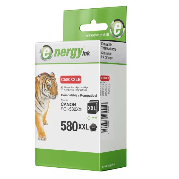 energy ink Tintenpatrone C580XXLB ersetzt Canon PGI-580 XXL BK Black