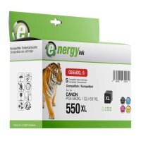 energy ink Multipack CB550XL-5 ersetzt Canon PGI-550 XL /...