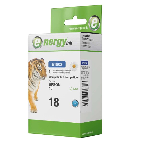 energy ink Tintenpatrone E1802 ersetzt Epson T1802 Cyan Nr. 18