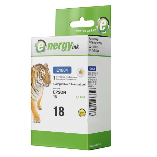 energy ink Tintenpatrone E1804 ersetzt Epson T1804 Yellow Nr. 18