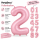 PartyDeco Folienballon XXL Zahlen 0–9, 86 cm, Hellrosa