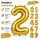 PartyDeco Folienballon XXL Zahlen 0–9, 86 cm, Gold