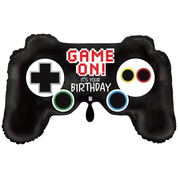 Grabo Folienballon XXL Game Controller „Game On! Birthday“, 79 × 46 cm