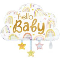 Grabo Folienballon XXL Wolke „Hello Baby“, 68...