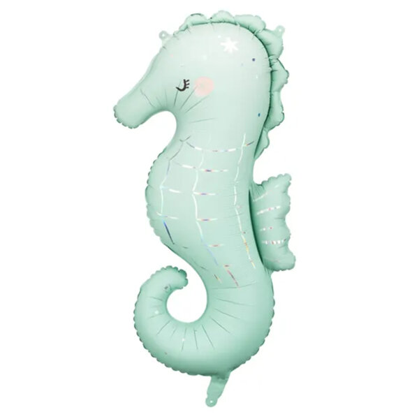 PartyDeco Folienballon XXL Seepferdchen, 47 × 98 cm – Grün