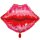 Grabo Folienballon XXL Lippen „Lips“, 57 × 42 cm – Rot/Pink