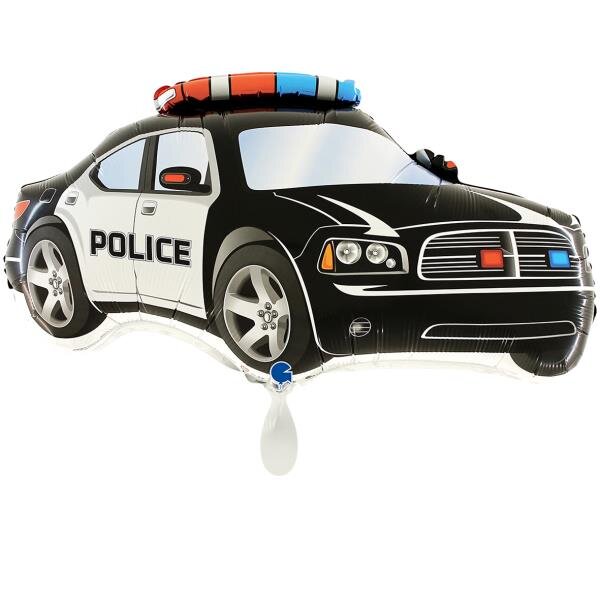 Grabo Folienballon XXL Polizeiauto „Police Car Black“, 71 × 38 cm