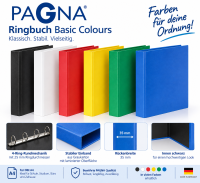 PAGNA Ringbuch Basic Colours A4, 4-Ring, 35 mm –...