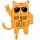 GRABO Folienballon XXL Cool Cat Happy Birthday, 84 cm – Katze Orange