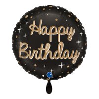 GRABO Folienballon Sparkling Happy Birthday, rund 46 cm...