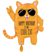 PartyDeco Folienballon Happy Birthday 46 cm – Schwarz/Gold