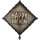 PartyDeco Folienballon Happy Birthday 46 cm – Schwarz/Gold