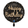 PartyDeco Folienballon Happy Birthday 46 cm – Schwarz/Gold