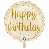 GRABO Folienballon Happy Birthday 45 cm – Creme