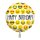 GRABO Folienballon Emoji Happy Birthday, rund 46 cm – Gelb