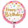 GRABO Folienballon Happy Birthday Party Time, rund 46 cm – Rosa