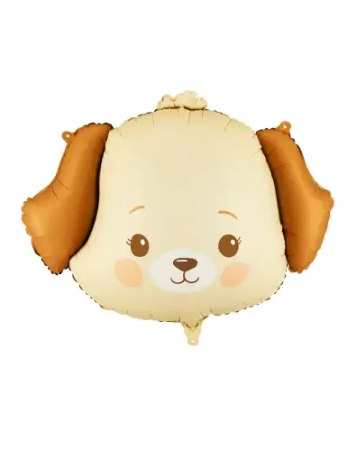 PartyDeco Folienballon Hund 63 × 48,5 cm – Beige/Braun
