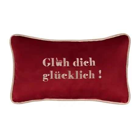 PAD PETITE Dekokissen &bdquo;gl&uuml;h&ldquo; 18 &times; 32 cm &ndash; Dark Red