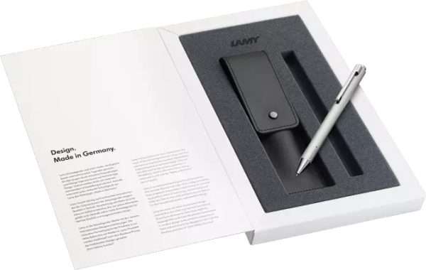 LAMY econ brushed M Set m. Lederetui Kugelschreiber